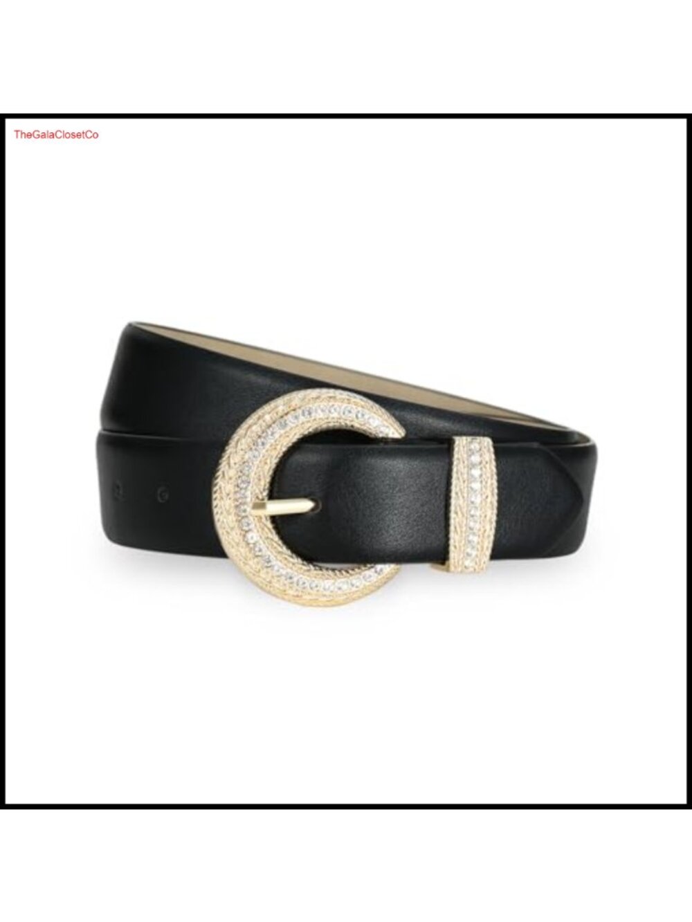 Faux Leather Women's Belt with Rhinestone Buckle Adjustable Waist Belt for Jeans